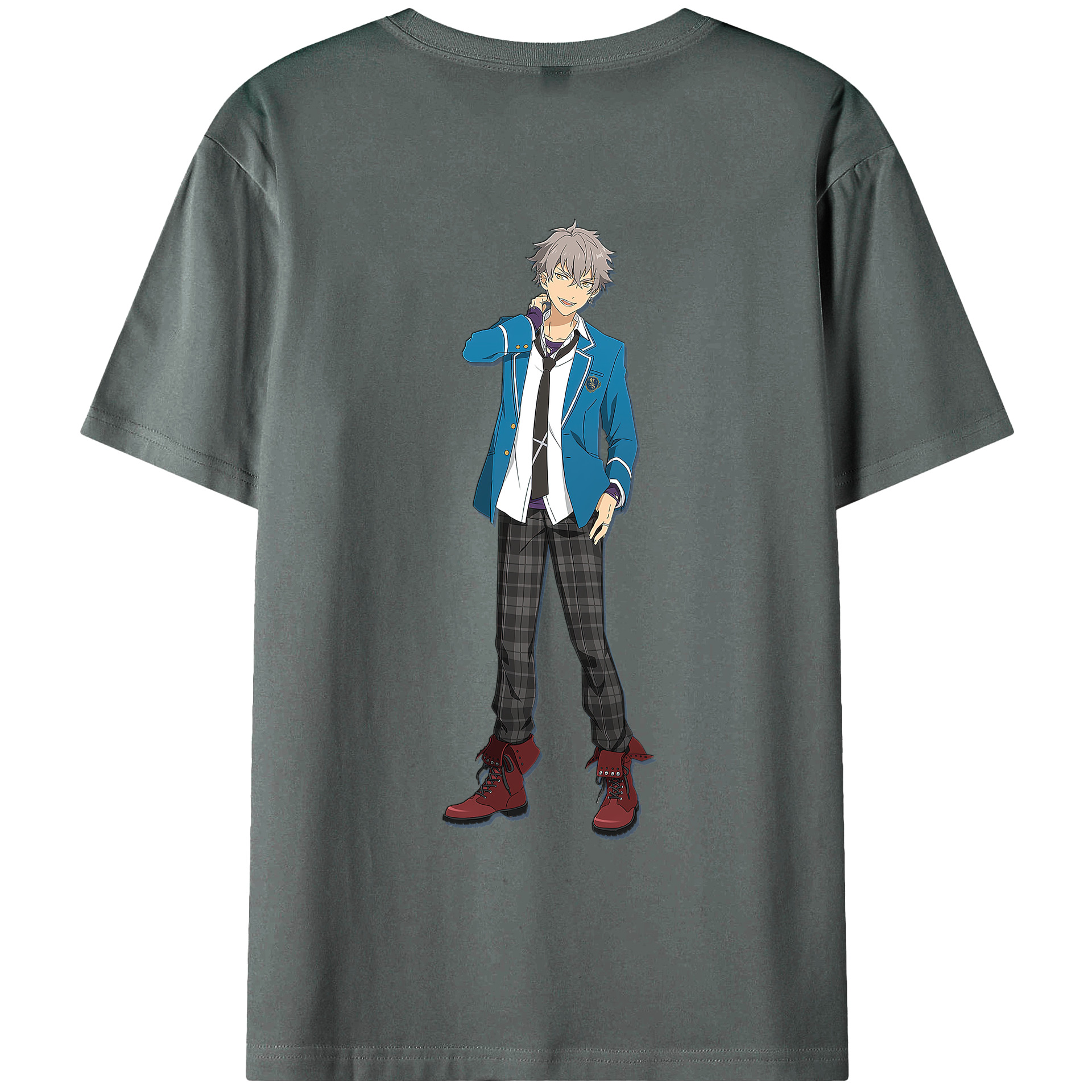 （画像用） あんさんぶるスターズ! Ensemble Stars 綿100％ メンズ半袖Tシャツ（バックプリント） 通気性
